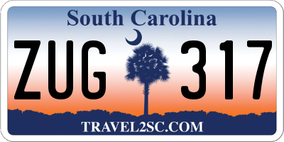 SC license plate ZUG317