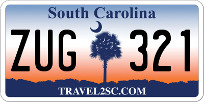 SC license plate ZUG321
