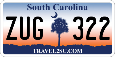 SC license plate ZUG322