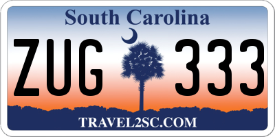 SC license plate ZUG333