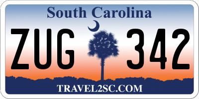 SC license plate ZUG342