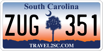 SC license plate ZUG351