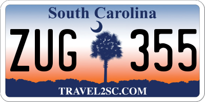 SC license plate ZUG355