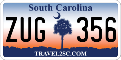 SC license plate ZUG356