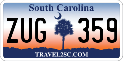 SC license plate ZUG359