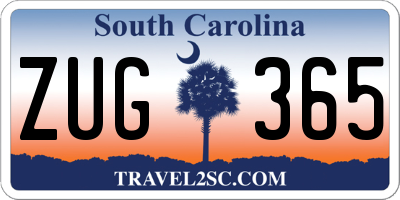 SC license plate ZUG365