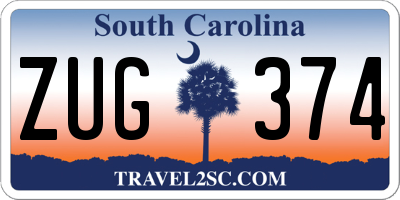 SC license plate ZUG374