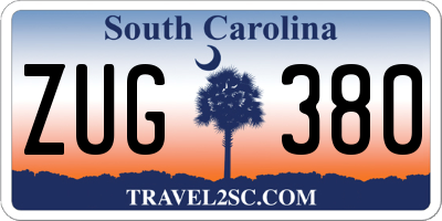 SC license plate ZUG380