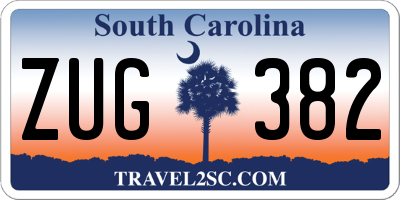 SC license plate ZUG382