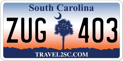 SC license plate ZUG403