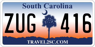 SC license plate ZUG416