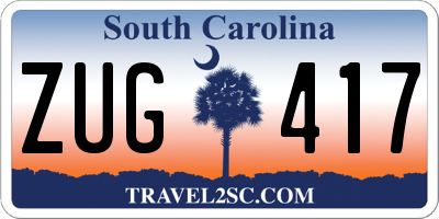 SC license plate ZUG417
