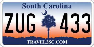 SC license plate ZUG433