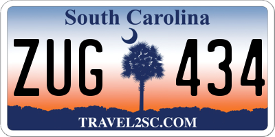 SC license plate ZUG434