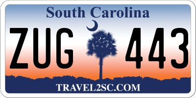 SC license plate ZUG443