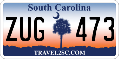 SC license plate ZUG473