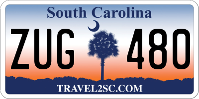 SC license plate ZUG480