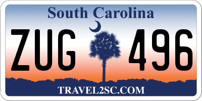 SC license plate ZUG496