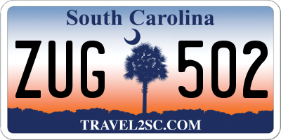 SC license plate ZUG502