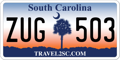 SC license plate ZUG503