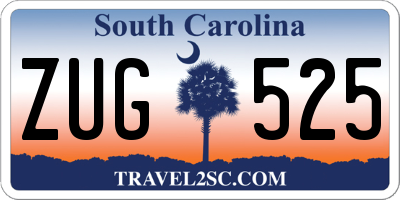 SC license plate ZUG525