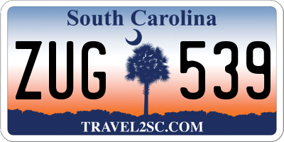 SC license plate ZUG539