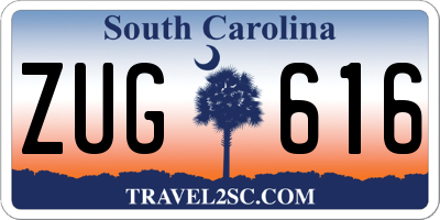 SC license plate ZUG616