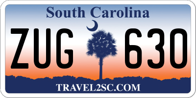 SC license plate ZUG630