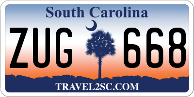 SC license plate ZUG668