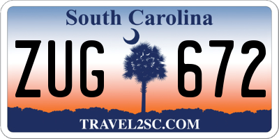 SC license plate ZUG672