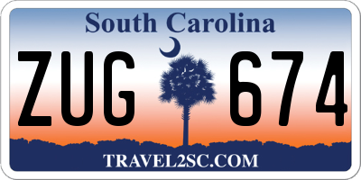 SC license plate ZUG674