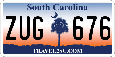 SC license plate ZUG676