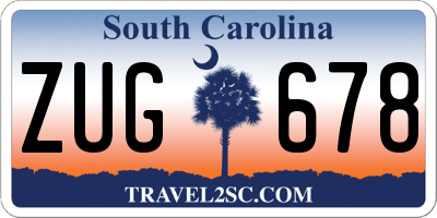 SC license plate ZUG678