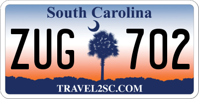 SC license plate ZUG702
