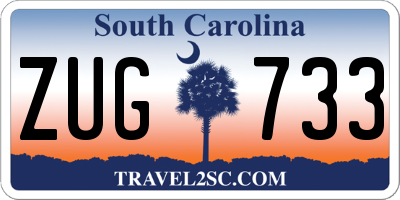 SC license plate ZUG733