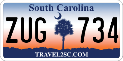 SC license plate ZUG734