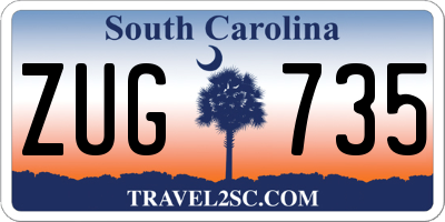 SC license plate ZUG735