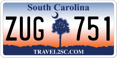 SC license plate ZUG751