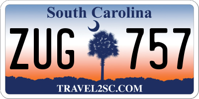 SC license plate ZUG757