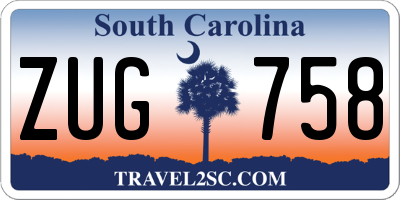 SC license plate ZUG758
