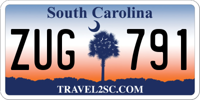 SC license plate ZUG791