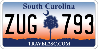 SC license plate ZUG793