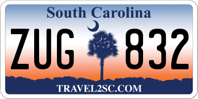 SC license plate ZUG832