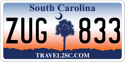 SC license plate ZUG833