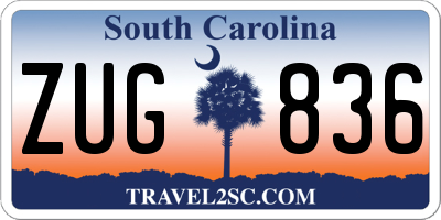 SC license plate ZUG836