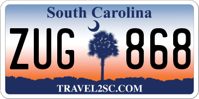 SC license plate ZUG868