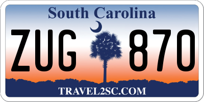 SC license plate ZUG870
