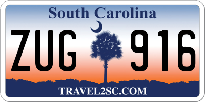 SC license plate ZUG916