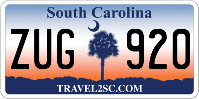 SC license plate ZUG920