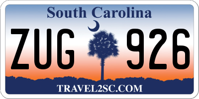 SC license plate ZUG926